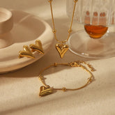 Set Corazón Alargado - Colección Acero